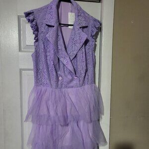 3 tier tulle lavendar dress